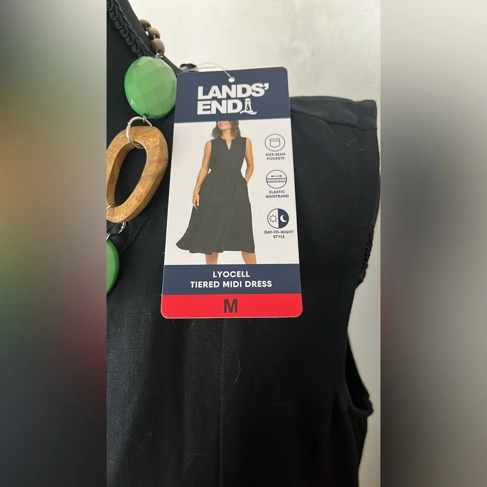 Lands' End Black Sleeveless Midi Dress - Picture 4 of 5